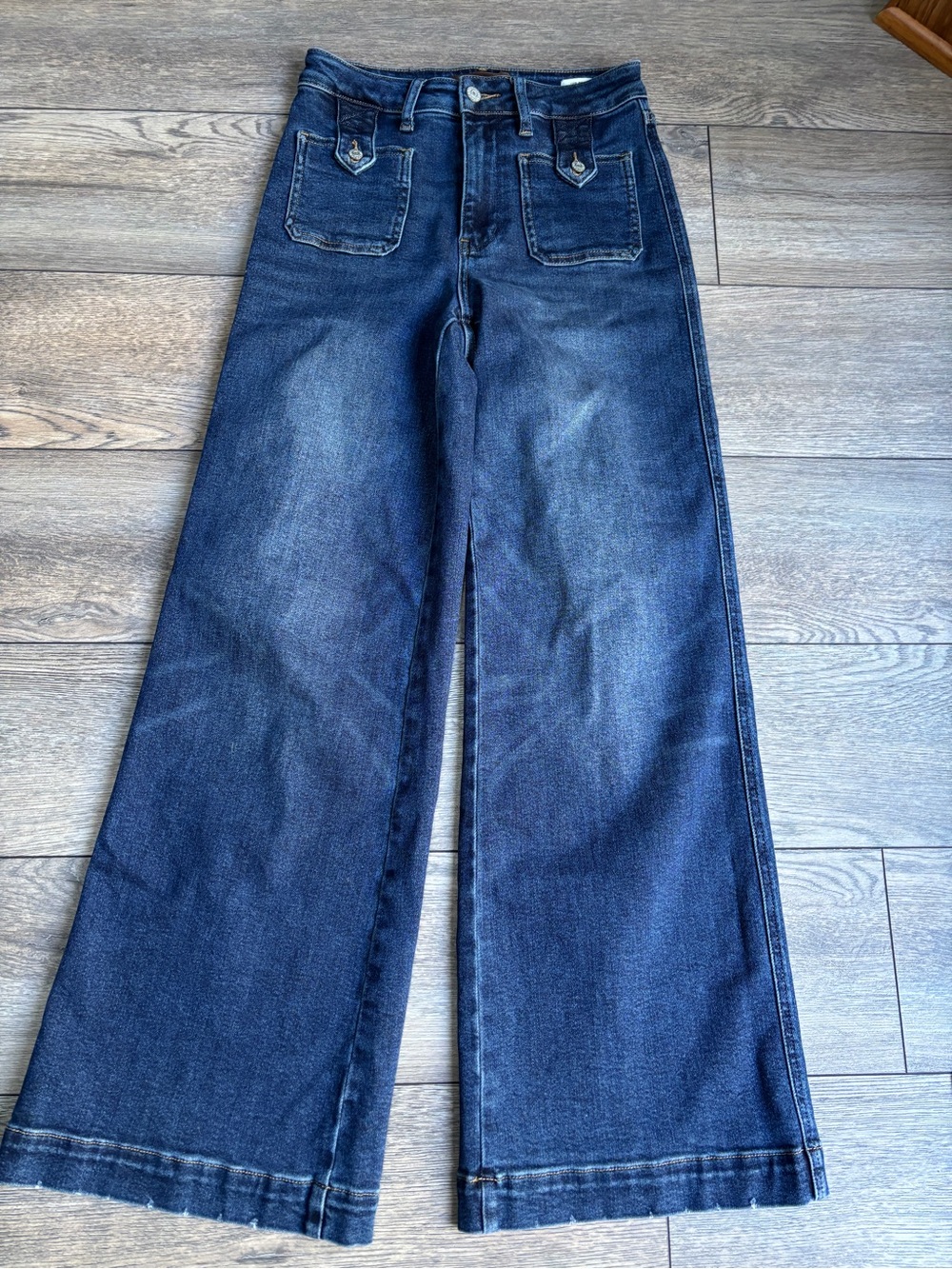 Judy Blue Dark Wash Lux Retro Wide Leg Denim Jeans 5-Pocket JB881159 sz 3 (26)